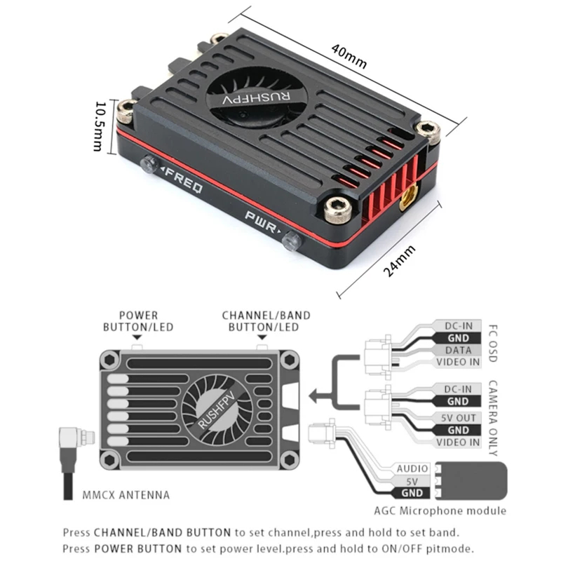 RUSH MAX SOLO 5.8GHz 2.5W VTX  - Rushfpv Rush Max Solo 5.8G 2.5W Vtx บทวิจารณ์และราคา